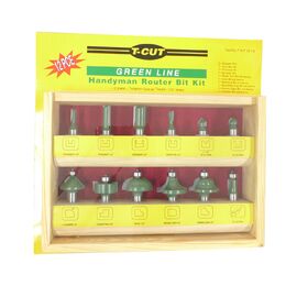 Carbi Tool T-KIT-12-1/2 12 Piece Handyman Router Bit Kit - 1/2" Shank