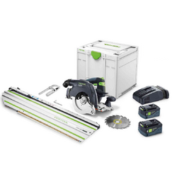 Festool HKC 55 18V 160mm Cordless Circular Saw in Systainer with 420mm Cross Cut Rail (577675)